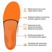 Superfeet All-Purpose High Impact Support Insoles (Orange) - Trim-To-Fit Orthotic Arch Support Shoe Inserts - Professional Grade - Men 9.5-11 / Women 10.5-12