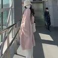 thumbnail image 5 of Women Winter Coat Long Sleeves Thickened Plush Solid Color Mid-calf Length Cozy Cardigan Temperature Lock Windproof Overcoat, 5 of 8