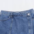 thumbnail image 5 of HH TRAF 2024 Pantalones cortos asimétricos de calle para mujer, pantalones cortos de verano con botones y bolsillos de cintura media de dos colores sólidos, de moda para mujer, 5 of 5