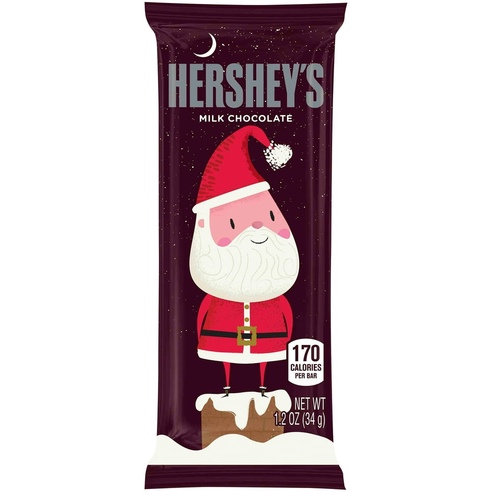 HERSHEY'S Holiday Milk Chocolate Santa Bar, 1.2 oz