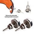 thumbnail image 3 of 2 Pcs Guitar Strap Locks Set Anti-Rust Guitar Strap Retainer System Quick Release Guitar Strap Button Locks with Mounting Screws Silver, 3 of 6