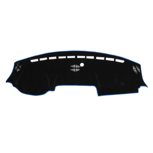 Cubierta del tablero Unique Bargains para RAM 3500 2019-2025 sin HUD, cubierta del tablero interior del automóvil antideslizante/antipolvo de poliéster negro con borde azul 1 pieza