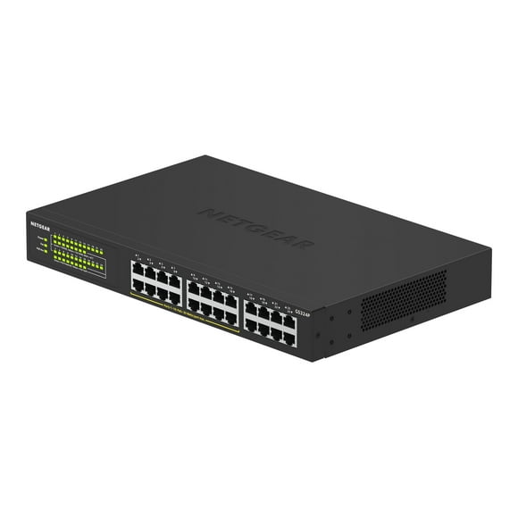 NETGEAR GS324P - Switch - Non Géré - 16 x 10/100/1000 (poe+) + 8 x 10/100/1000 - de Bureau, Montable en Rack - poe+ (190 W)