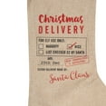 thumbnail image 3 of Northlight 19" Beige and Red "Christmas Delivery" Stocking With Hanging Tag, 3 of 5