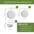 thumbnail image 2 of Vajilla de Porcelana de Hueso de 12 Piezas, Rhythmlight para 4 Personas, Blanco, 2 of 5