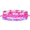 thumbnail image 1 of 3Pcs Bohemia Style Handmade Braid Bangles Bracelets Wrap Jewelry Beautiful Charm Bracelets (Pink), 1 of 7