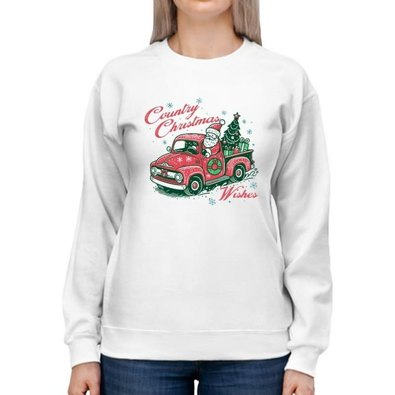 Country Christmas Wishes Truck Women's Sweatshirt