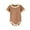 Khaki, variant on Unisex Baby Short-sleeve Bodysuit, Organic Cotton Baby Clothes for Beige 9-12 Months