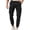 Black, variant on Mens Cargo Jogger Pants Slim Fit Stretch Zipper Pockets Thick Cotton for Men