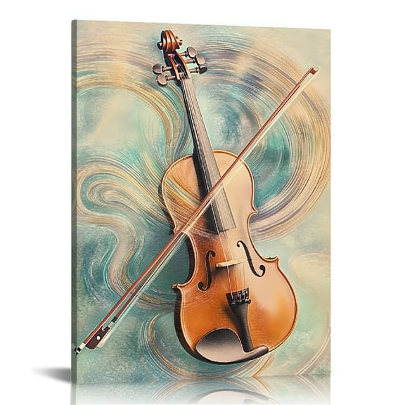 Creowell Violin Music Swirl Canvas Prints Wall Art Home Decor 12x16in