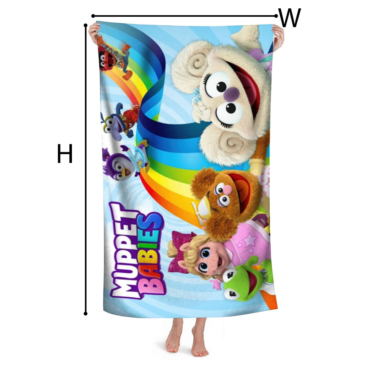 muppet babies Gifts Beach Towel for Women Girl Birthday Inspired Fan Bath Outdoor Music Lover