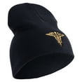 thumbnail image 4 of U.S. Army Nurse Corps Symbol Embroidered 8 Inch Solid Knit Short Beanie Made in USA - Navy OSFM, 4 of 5