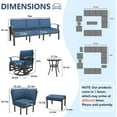 thumbnail image 3 of ALAULM Aluminum Patio Furniture Set with 2 Swivel Chairs L-Shaped Sofa Set 13-seat Metal Outdoor Furniture Patio Conversation Set w/5.1" Cushions for Patio, Backyard, Poolside-Navy Blue, 3 of 7