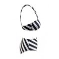 thumbnail image 3 of Traje de Baño Ocean Pacific para Mujer, Broche Espalda, Plisado Pecho, Rayas Negro Talla CH 2 Piezas, 3 of 4