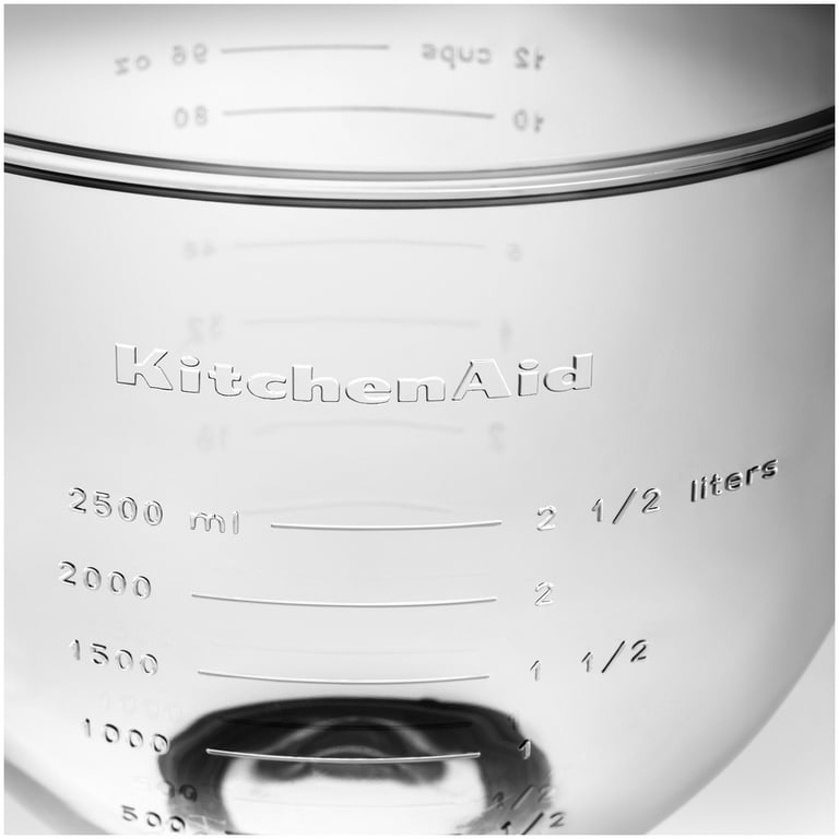 KitchenAid 5-Quart Tilt-Head Glass Bowl with Measurement Markings and Lid  in Clear