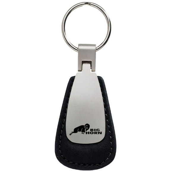 Dodge Big Horn Leather Teardrop Key Chain (Black)