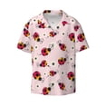 thumbnail image 5 of Picia Ladybugs And Flower Men's Linen Shirts Short Sleeve Cuban Beach Shirts Casual Shirts Button Down Shirt for Men Beach Summer Wedding Shirt-Small, 5 of 7