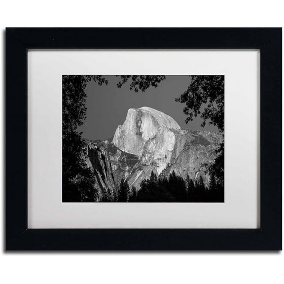 Trademark Fine Art "Yosemite BW" Canvas Art by Pierre Leclerc, White Matte/Black Frame