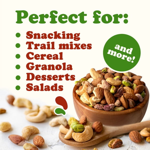 Organic Dry Roasted Nut Lovers Mix, 2 Pounds - Vegan, Kosher, Bulk - by Food to Live