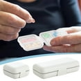 thumbnail image 1 of Plastic Rectangular Tablet Divider | Portable Pill Cutter & Organizer Box | White Medicine Dispenser for Accurate Dosing | 1-Piece Compact Storage Case, 1 of 6