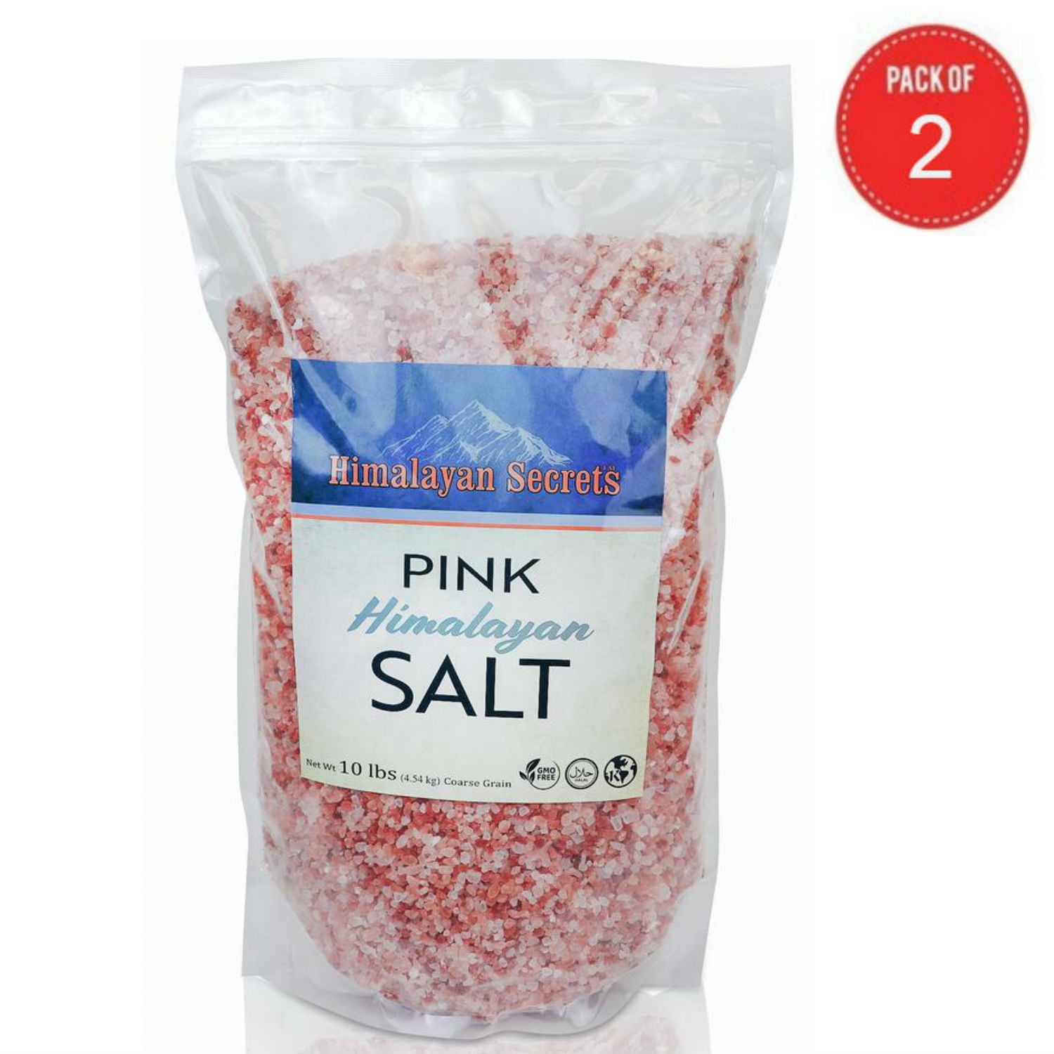 Himalayan Secrets Pink Rock Salt 10LB Coarse, Fine, Powder Grain