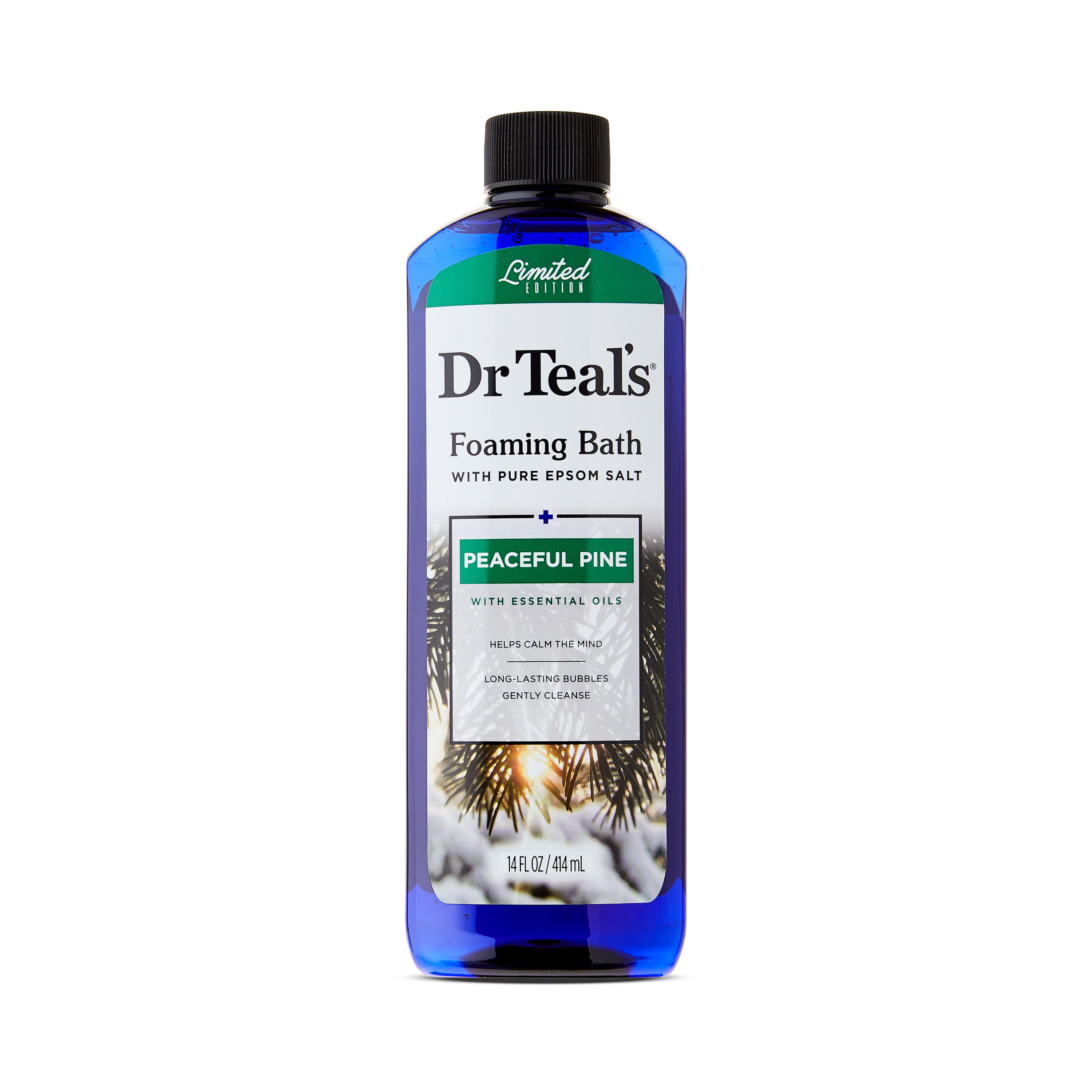 (2 pack) Dr Teal's Peaceful Pine Glow Pure Epsom Salt Foaming Bath, 14 oz
