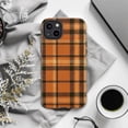 thumbnail image 6 of Rust Orange Plaid Phone Case, Classic Fall Tartan Check Pattern iPhone Cover, Cozy Autumn Aesthetic Protective Case for iPhone 16 15 14 13 12 11 Plus Pro Max Mini, 6 of 6