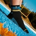 thumbnail image 5 of Black/Teal Quarter Crew Socks, 5 of 8