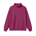 thumbnail image 5 of GZWYHT Mockneck Sweatshirt Pullover Sweaters for Women Fashion Clothing Plus Size Mock Neck Sweatshirt Cute Clothes Fall Clothes Plain Mock Neck Sweatshirt Cowl Neck Tops Red 2XL, 5 of 8