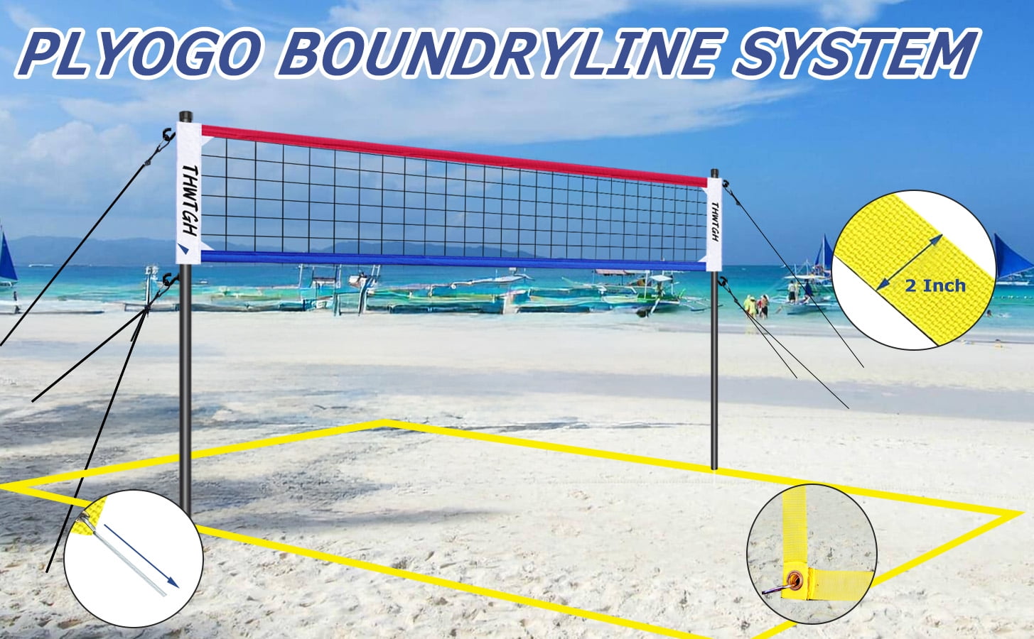 Outdoor Portable Volleyball Net Set System for Backyard 3 Heights Adjustable ,Quick & Easy Setup, For Beach Backyard, With Carrying Bag
