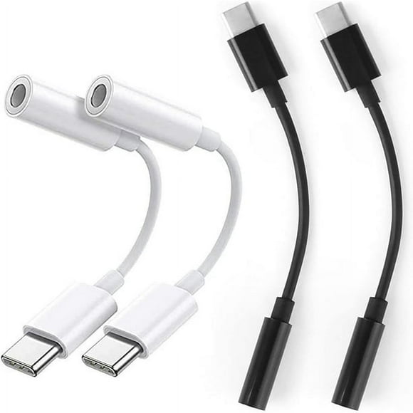 USB Type C Headphone Adapter 4-Pack - Phone Headphone Jack Audio Adapter for USB C Headset