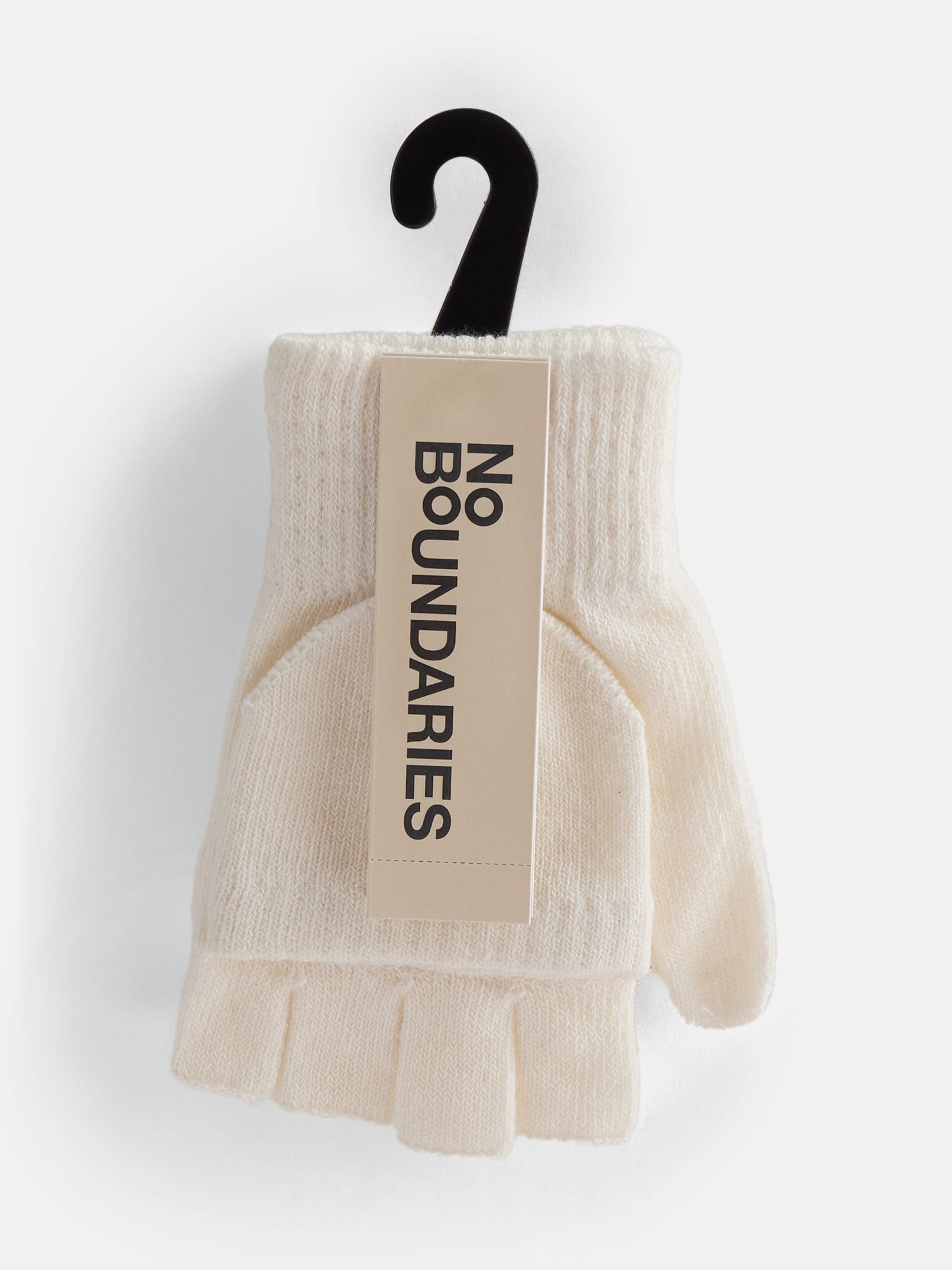 No Boundaries Women's Ribbed Knit Pop Top Mittens