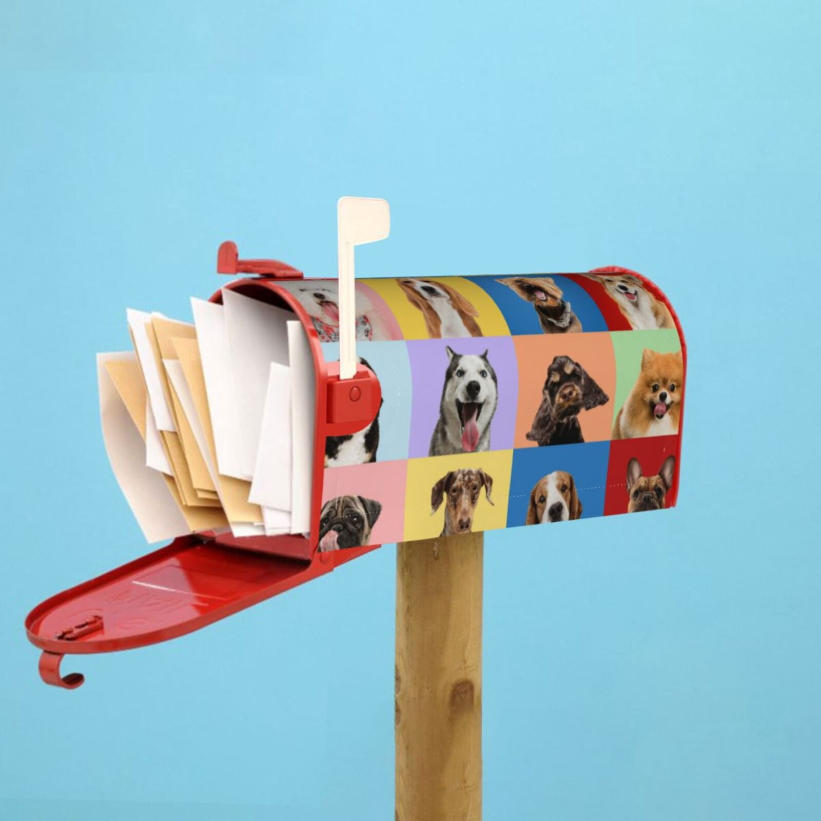 Xecao funny dogs for Mailbox Cover with Magnetic Strips, Waterproof and Sunscreen, Adds a Decorative Touch to Your Garden Yard-21x18 in