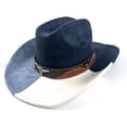 thumbnail image 7 of RUINIXCW Western Suede Cowboy Hat Cowgirl Hat for Women Men Wide Brim Classic Outdoor Party Fedora Hats with Bull Head Belt Buckle, 7 of 7