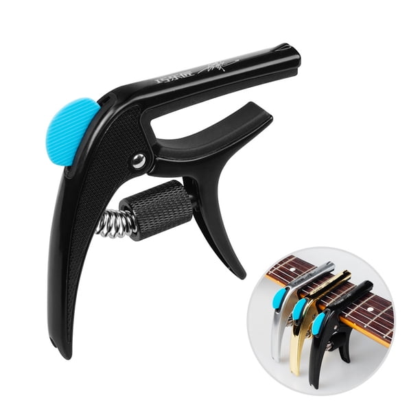 Capo Aleación de zinc multifuncional para una sola mano Capo Abrazadera con puente Pin Puller Ranura de selección de guitarra para guitarras acústicas eléctricas Ukulele bajo Meterk Capo