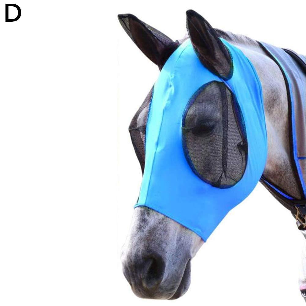 Horse Cob Fly Mask Net Face  Ears Nose Protection Horse Anti-Mosquito UV Sunligh 