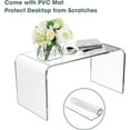thumbnail image 2 of Royalcraft Acrylic Coffee Table with PVC Cover Protector, 32" L x 16" W x 16'' H Modern Waterfall Coffee Table for Living Room, Clear Rectangle Lucite Table with Round Edges, 2 of 9
