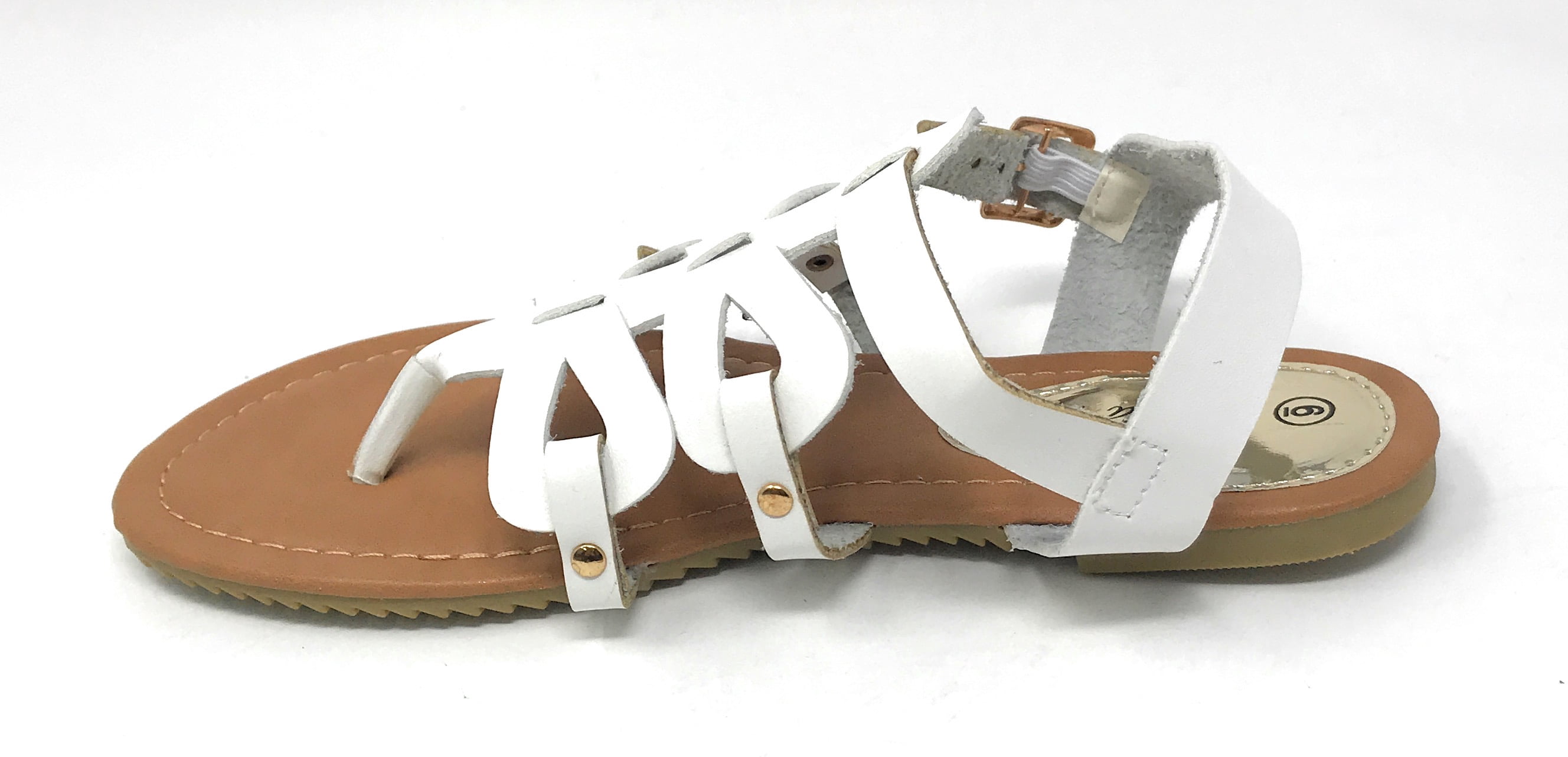Victoria K Women's Gladiator Style Multi Loops With Double Crossover Sandals