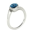 thumbnail image 2 of 1 Carats Blue Round Diamond Engagement Ring 18K Solid White Gold, 2 of 3