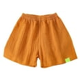 thumbnail image 4 of HAYIMI Children's Cotton Linen Shorts Summer, Beach Vacation Shorts for Baby Boys & Girls, Colorful Linen Pants, Orange, 8-9Years, 4 of 4