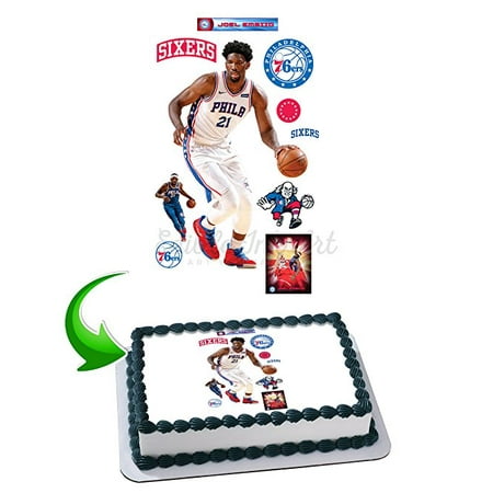 Joel Embiid Edible Image Cake Topper Icing Sugar Paper A4 Sheet Edible Frosting Photo Cake 1/4 ~ Best Edible Image for