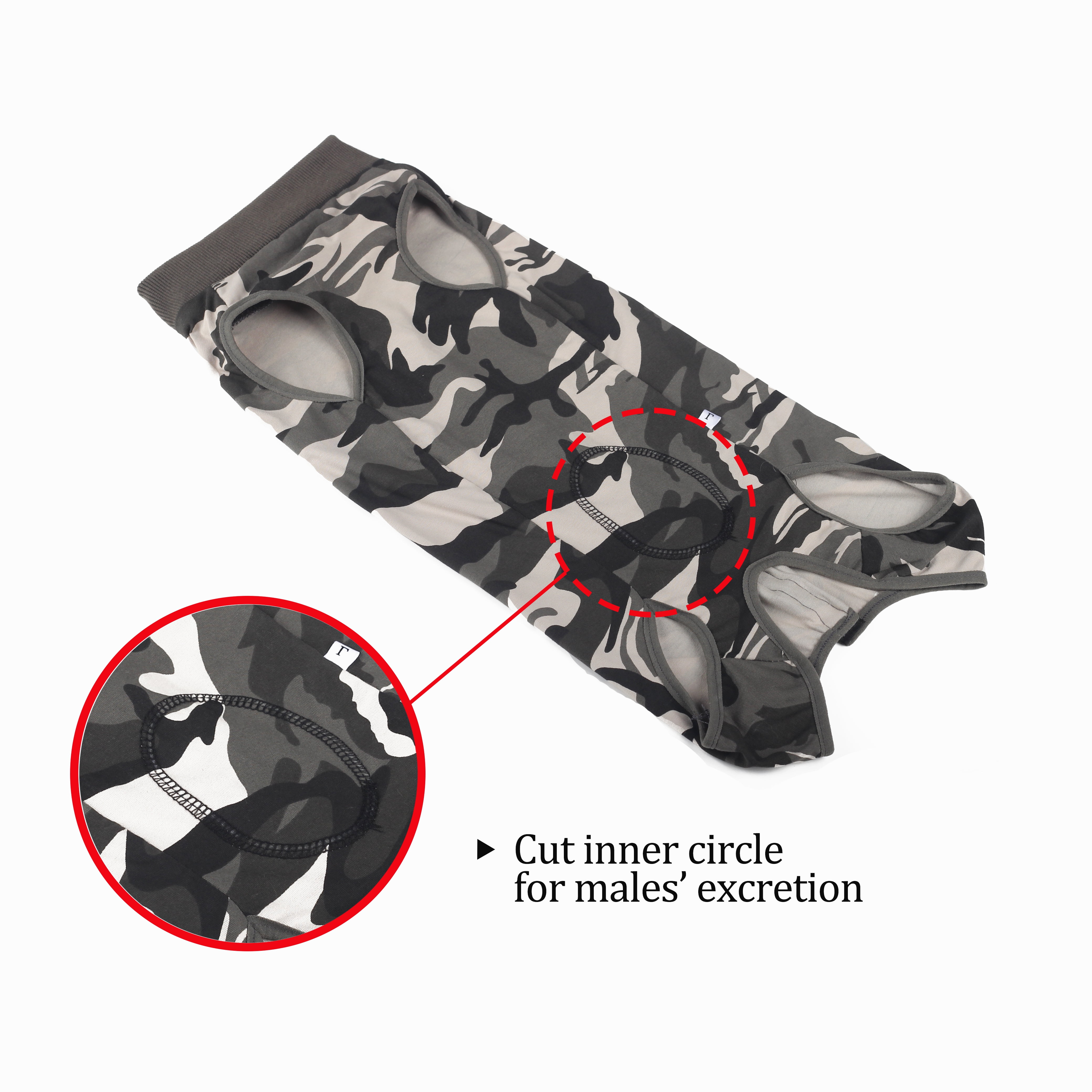 Dotoner Dog Recovery Suit Abdominal Wound Puppy Surgical Clothes Post-Operative Vest Pet After Surgery Wear Substitute E-Collar & Cone(3XL,Camo)