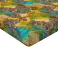 thumbnail image 4 of Ambesonne Floral Boho Fitted Sheet, Dreamy Damask Blooms, Twin Size, Turquoise Mustard Umber, 4 of 5