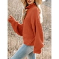 thumbnail image 5 of Fall Winter Women Long Sleeve Cable Knit Sweater Batwing Turtleneck Pullover, 5 of 6