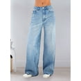 thumbnail image 4 of Women'S Wide Leg Boyfriend Jeans Straight Leg Denim Pants Low Rise Baggy Casual Loose Jeans Dark Blue XL, 4 of 8
