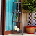 thumbnail image 4 of Costway 4-Tier Corner Shelf Metal Storage Rack Domestic Bookcase Display Stand Wood Grey, 4 of 10