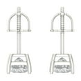 thumbnail image 4 of 14K Solid Gold Screw Back Stud Earrings for Women | 1.5 cttw Princess Cut Moissanite | White Gold, 4 of 5