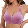 thumbnail image 3 of Wdgfv Daisy Bras for Women Wireless Bra for Full-Figured Women Supportive Breathable Everyday Wear Purple 46, 3 of 3