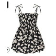 thumbnail image 3 of ITFABS Robe à Bretelles Imprimée Florale d'Été pour Filles, Col Bateau, Lacée, 3 of 7