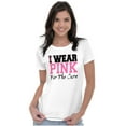 thumbnail image 3 of I Wear Pink For The Cure Warrior Womens Slim Fit Graphic Tee Brisco Brands X, 3 of 5